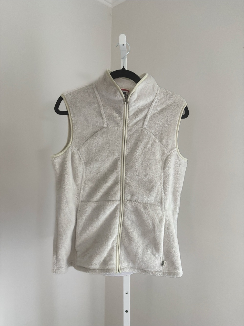 The North Face Women’s Vest Cream Fleece Full Zip Sz L Cozy Layering Outerwear